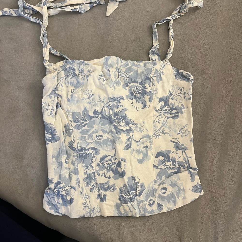 reformation tie straps blouse